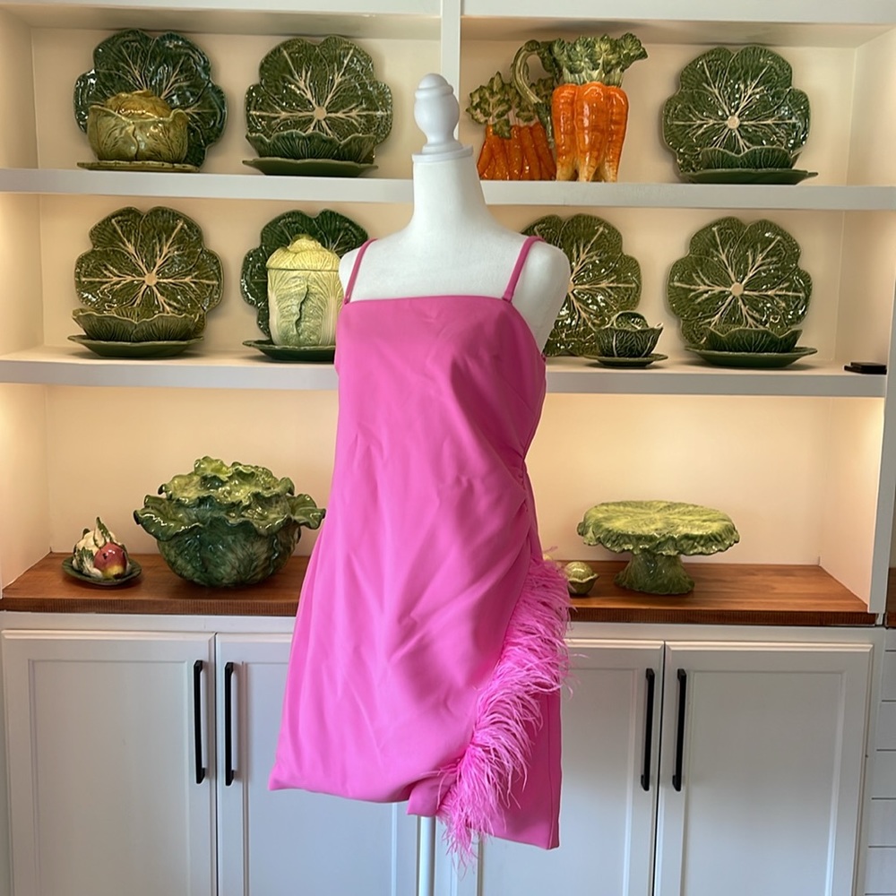 Likely Real Ostrich Feather Mini Dress NWT Size 14